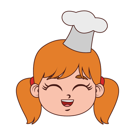 Beautiful chef girl cartoon vector illustration graphic designのイラスト素材