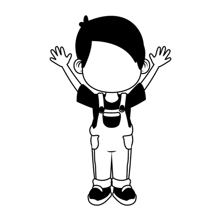 Cute and happy boy cartoon vector illustration graphic designのイラスト素材