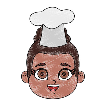 Beautiful chef girl cartoon vector illustration graphic designのイラスト素材
