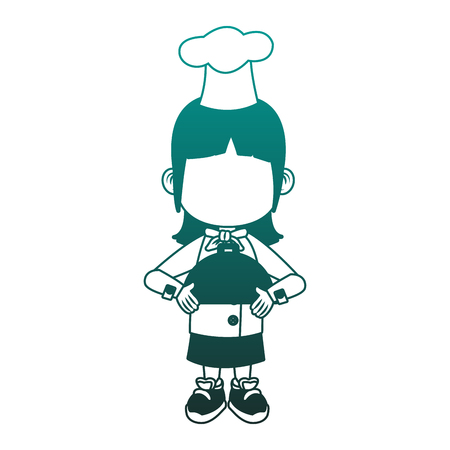 Beautiful chef girl cartoon vector illustration graphic designのイラスト素材