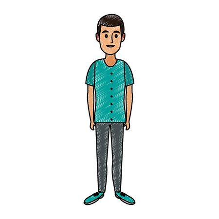 Young man cartoon vector illustration graphic designのイラスト素材