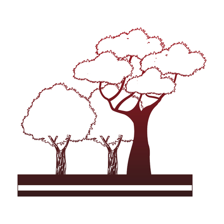 Trees on ground vector illustration graphic designのイラスト素材