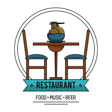 Restaurant food music and beer vector illustration graphic designのイラスト素材