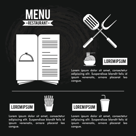 Restaurant menu cover with information vector illustration graphic designのイラスト素材