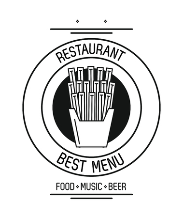 Restaurant food music and beer emblem concept vector illustration graphic designのイラスト素材
