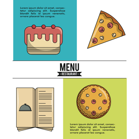 Restaurant menu cover with information vector illustration graphic designのイラスト素材