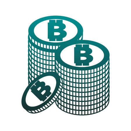 Bitcoins stacked isolated vector illustration graphic designのイラスト素材