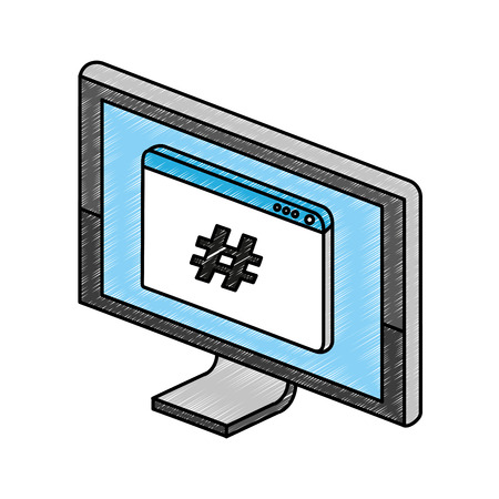 Computer and programming code vector illustration graphic designのイラスト素材