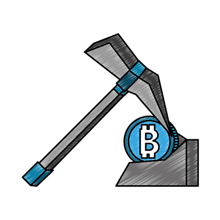 Mining bitcoin cryptocurrency vector illustration graphic designのイラスト素材