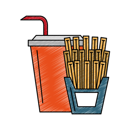 Soda and french fries vector illustration graphic designのイラスト素材