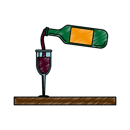 Serving wine on cup vector illustration graphic designのイラスト素材