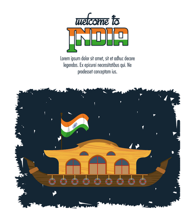 Welcome to India card with antique monument vector illustration graphic designのイラスト素材