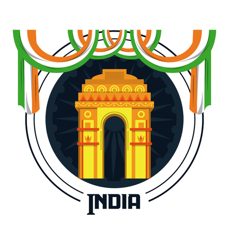 Welcome to India card with dalhi monument vector illustration graphic designのイラスト素材