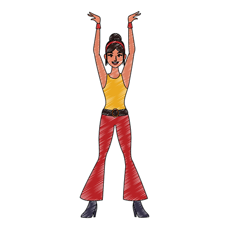 Disco woman cartoonのイラスト素材