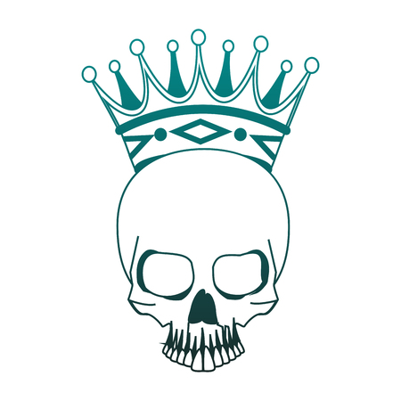 Tattoo skull with crown drawing vector illustration graphic designのイラスト素材