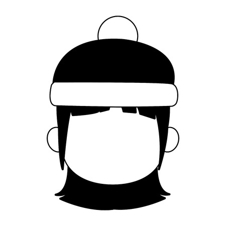 girl faceless with beanie hat vector illustration graphic designのイラスト素材