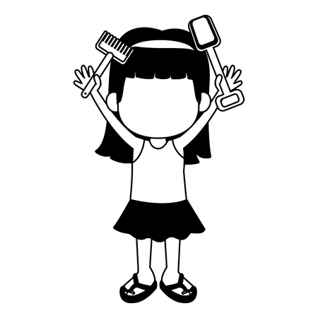 Girl in swim suit with sand tools toys vector illustration graphic designのイラスト素材