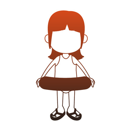 Beautiful girl in swim suit and float vector illustration graphic designのイラスト素材