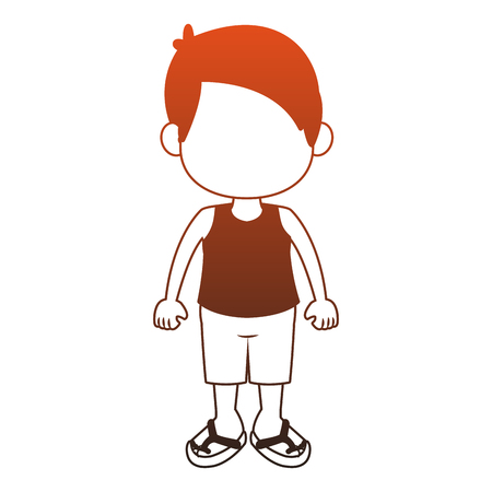 Cute boy in swim suit vector illustration graphic designのイラスト素材