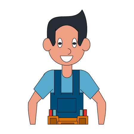 Carpenter man cartoon vector illustration graphic designのイラスト素材