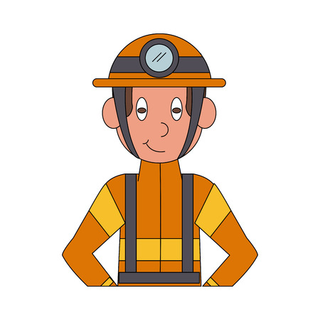 Firefigther male cartoon vector illustration graphic designのイラスト素材