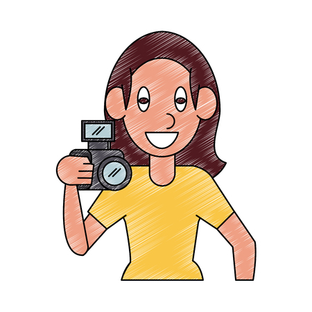 Photographer worker cartoon vector illustration graphic designのイラスト素材