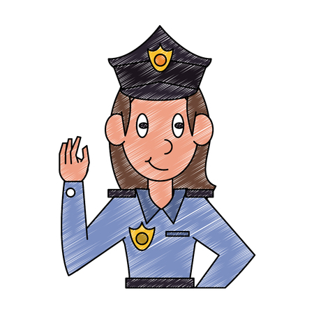 Woman police office vector illustration graphic designのイラスト素材