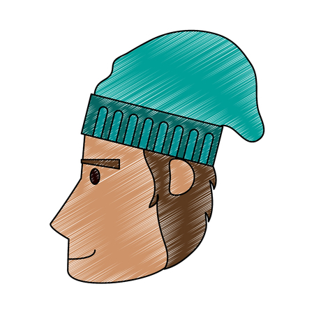 Man with beanie hat vector illustration graphic designのイラスト素材