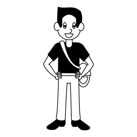 Young man cartoon vector illustration graphic designのイラスト素材