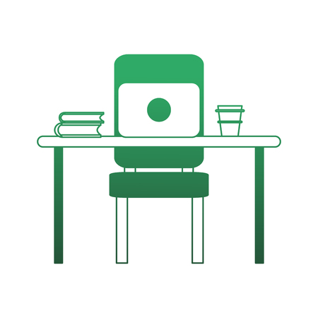 Desk and chair with laptop vector illustration graphic designのイラスト素材