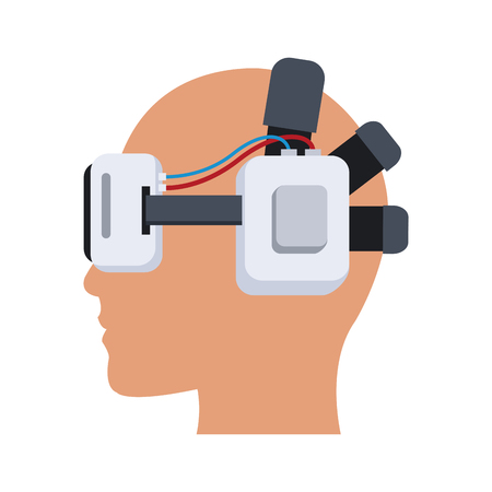 Head with Virtual Reality glasses vector illustration graphic designのイラスト素材