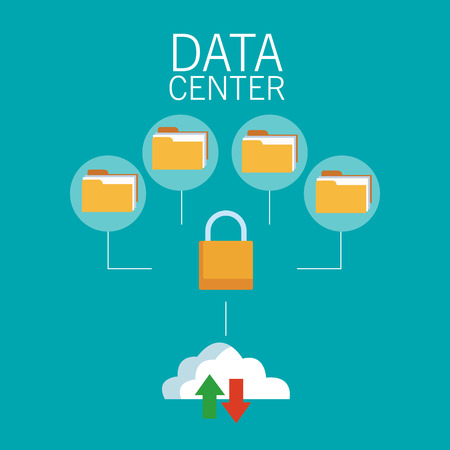 Data center technology round symbols vector illustration graphic designのイラスト素材