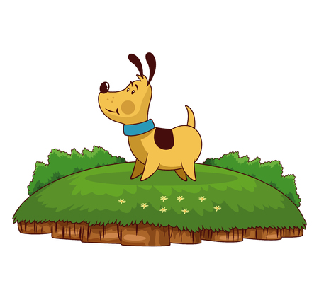 Cute dog cartoon at park vector illustration graphic designのイラスト素材