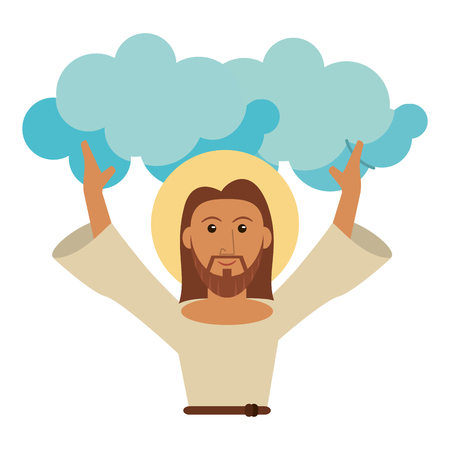 Jesus Christ cartoon isolated vector illustration graphic designのイラスト素材