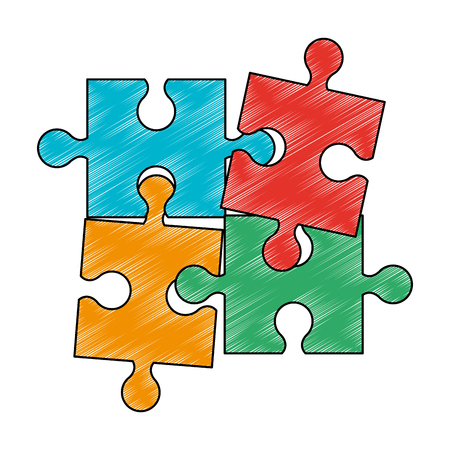 Jigsaw pieces isolated vector illustration graphic designのイラスト素材