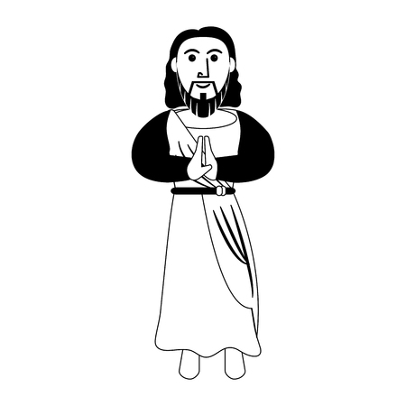 Jesus Christ cartoon isolated vector illustration graphic designのイラスト素材