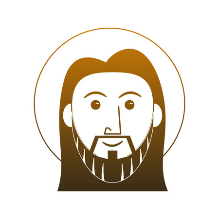 Jesus Christ face cartoon vector illustration graphic designのイラスト素材