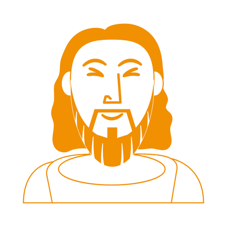 Jesus Christ face cartoon vector illustration graphic designのイラスト素材