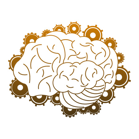 Brain and gears symbol vector illustration graphic designのイラスト素材