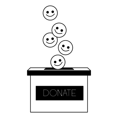 Donate box with smile emoticons vector illustration graphic designのイラスト素材