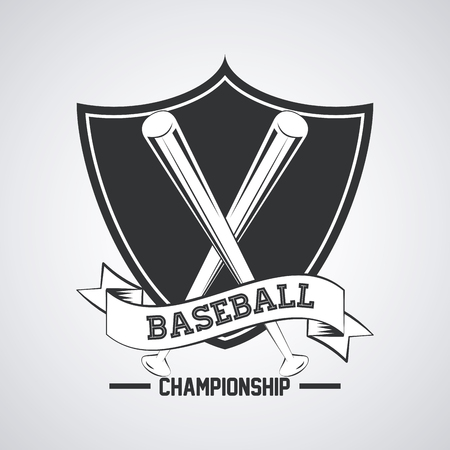 Baseball championship game emblem with equipment vector illustration graphic designのイラスト素材