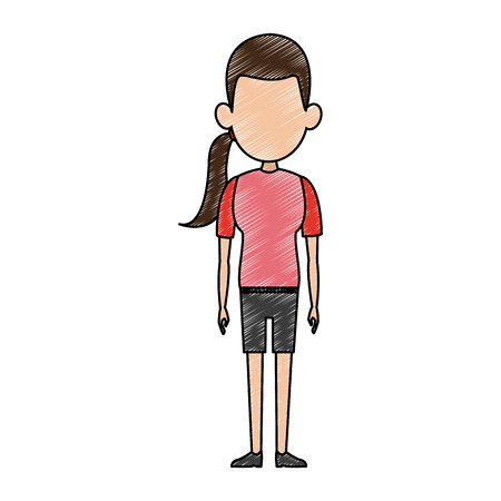 Woman cartoon isolated vector illustration graphic designのイラスト素材