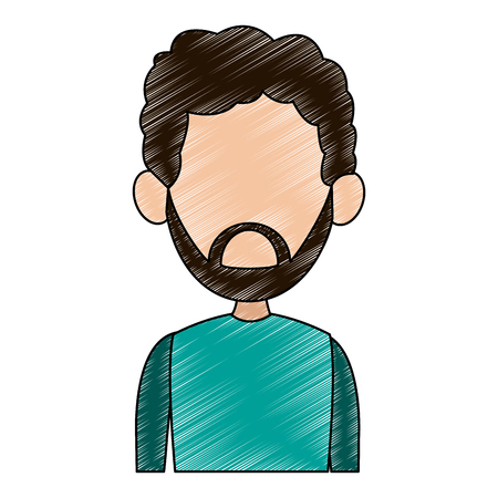 Young man faceless profile vector illustration graphic designのイラスト素材