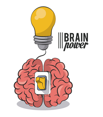 Brain power with light bulb vector illustration graphic designのイラスト素材