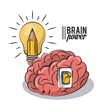 Brain power and light bulb vector illustration graphic designのイラスト素材