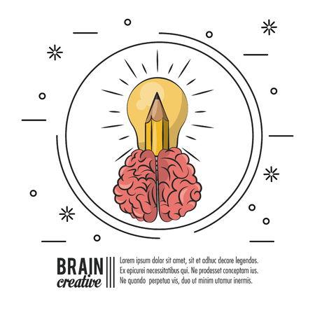 Brain creative poster template with information vector illustration graphic designのイラスト素材