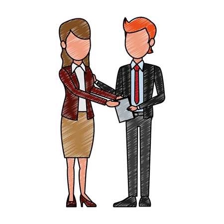 Business teamwork with documents vector illustration graphic designのイラスト素材