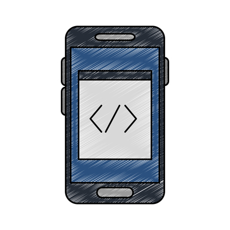 Smartphone and programming symbol vector illustration graphic designのイラスト素材