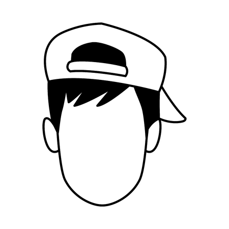 Man faceless with hat cartoon vector illustration graphic designのイラスト素材