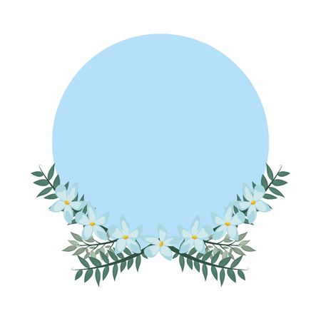 Decorative flowers blank round frame vector illustration graphic designのイラスト素材
